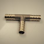 T-stuk slangaansluiting, 6X8, messing